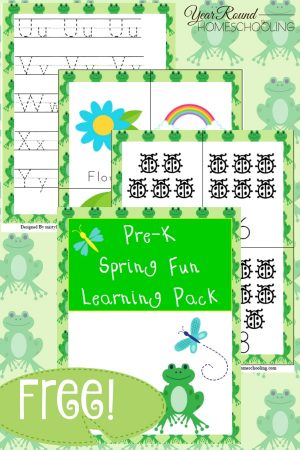 Free Spring Pre-K Learning Pack - Year Round Homeschooling