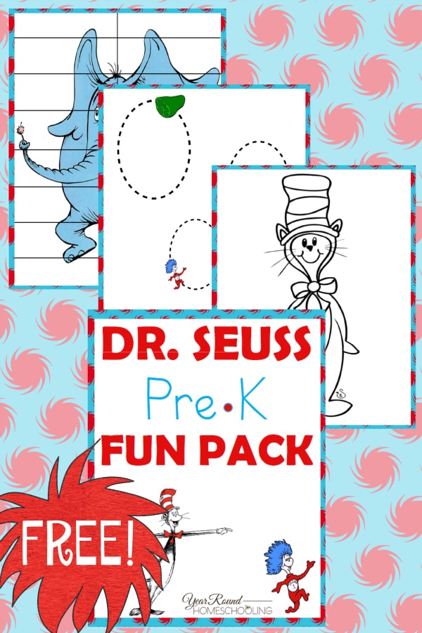 Free Dr Seuss PreK Fun Pack Year Round Homeschooling