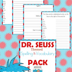 Free Dr. Seuss Spelling and Vocabulary Pack - Year Round Homeschooling