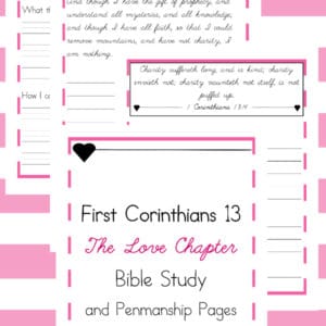 First Corinthians 13: The Love Chapter Bible Study and Penmanship Pages ...