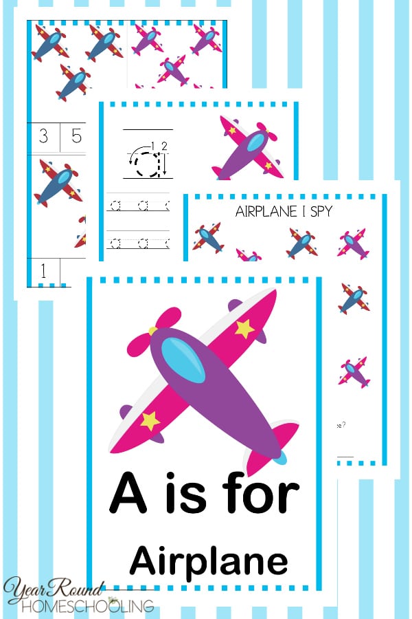 A is for Airplane Activity Pack - Year Round Homeschooling