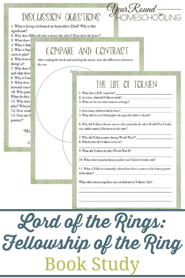 Study Guide: The Fellowship of the Ring Workbook
