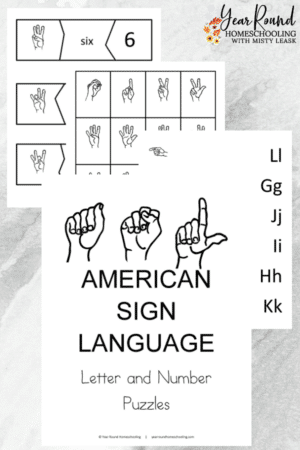 American Sign Language Puzzles - Year Round Homeschooling
