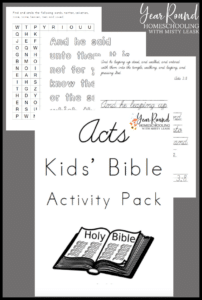 Acts Kids' Bible Activity Pack - Year Round Homeschooling